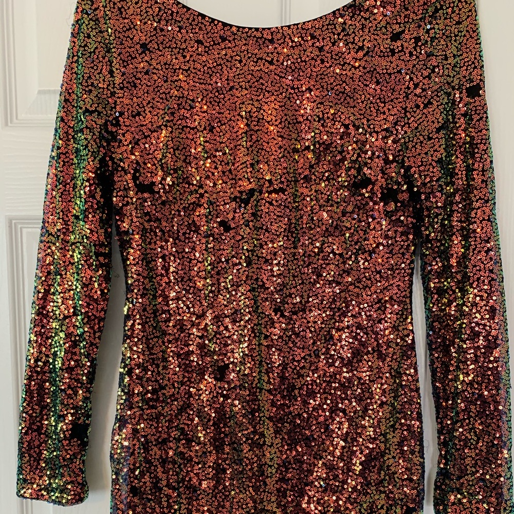 Multicolored sequins cocktail dress
